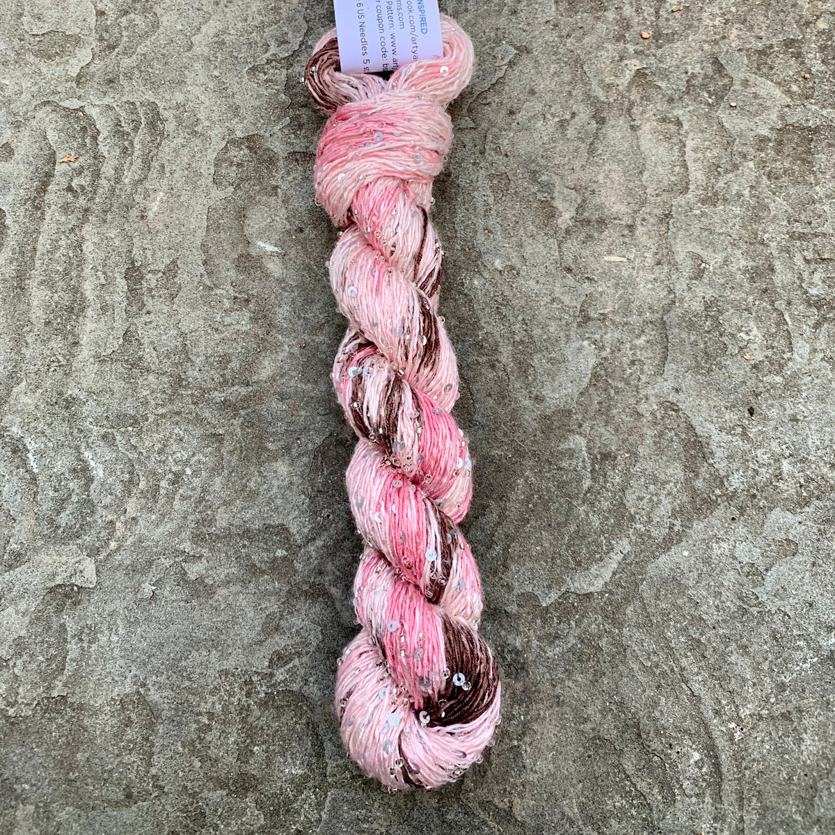 Artyarns Beaded Silk + Sequins Light in HushPuppy Pink 130